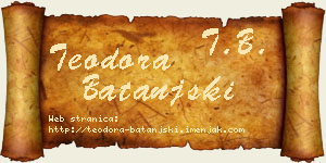 Teodora Batanjski vizit kartica